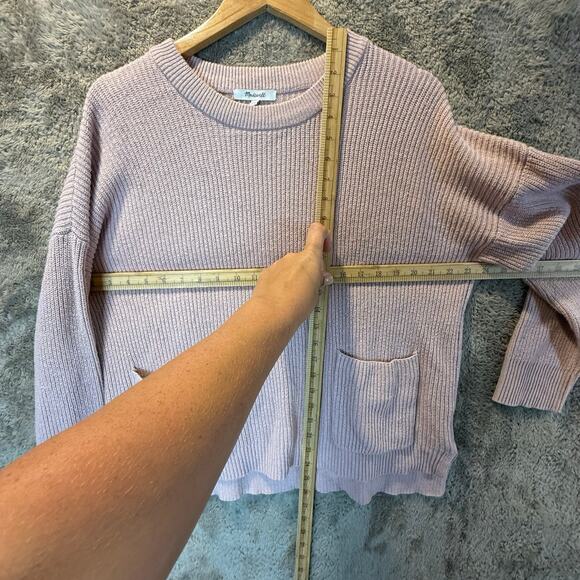 Madewell Pink Front Patch Pocket Thick Ribbed Knit Sweater XL - Picture 8 of 10
